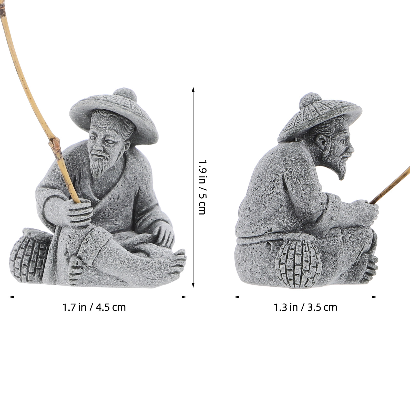 Fine Sandstone Fisherman Figur - đánh giá và giá Bonsai Garden Landscape Design